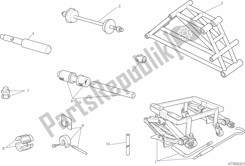 All parts for the Workshop Service Tools, Frame of the Ducati Monster 821 Dark 2016